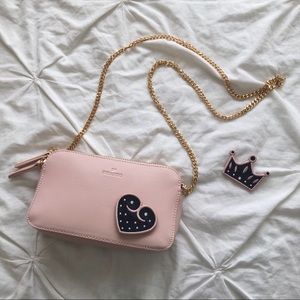 Swarovski light pink crossbody chain purse